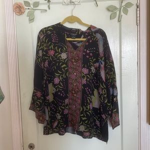 Citron Santa Monica Silk Button Blouse XL